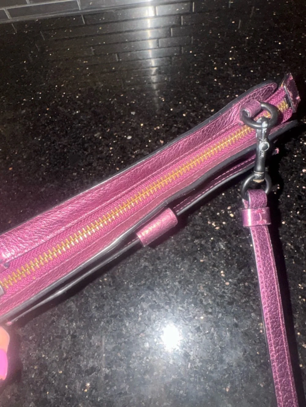 COACH Metallic Plum Crossbody Wallet - Picture 8 of 10